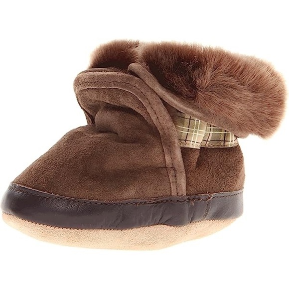 🆕 Robeez Cozy Ankle Bootie Suede Leather Soft Soles Crib Shoe 0-6 mo / Us 1-2 - Picture 2 of 11
